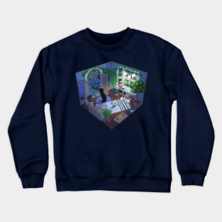 LoFi Rainy Night Sunroom Crewneck Sweatshirt